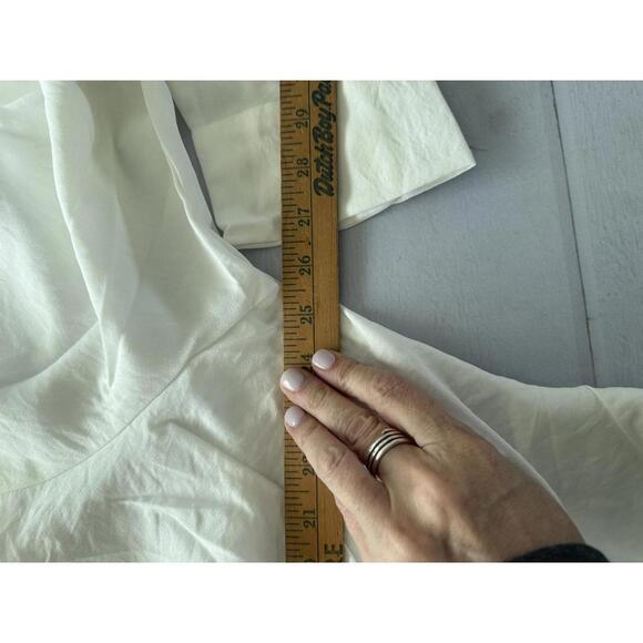 White Ruched Mini Dress with Collar by Choosy - Picture 5 of 9